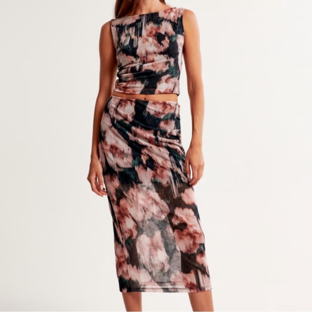 Abercrombie & Fitch Floral Skirt Set - Pink and Black